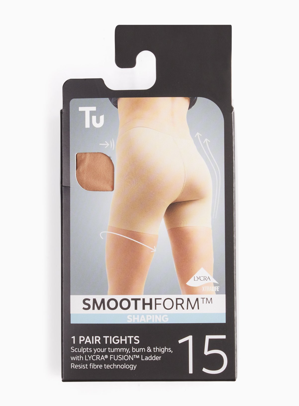 15 Denier Black Sheer Firm Shaping Tights S - Image 1 thumbnail